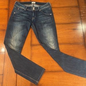 Hudson straight leg blue jeans, size 26